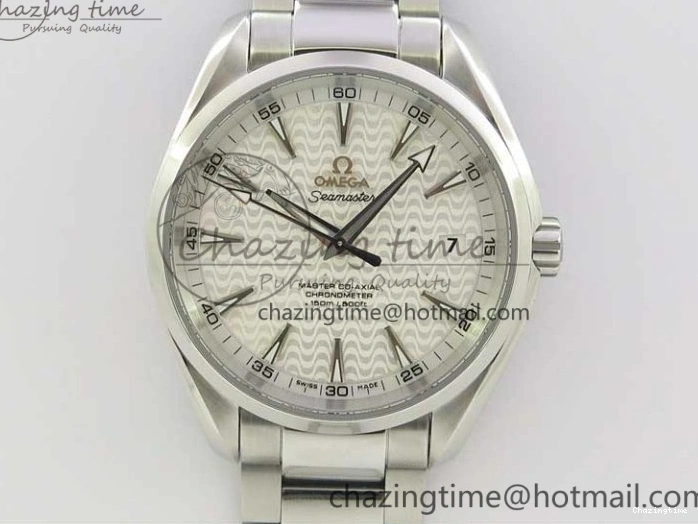 0407 Soft Aqua Terra 150M SS VSF 1:1 Best Edition White Wave Textured Dial on SS Bracelet A8500 Super Clone (2 Straps) 7916